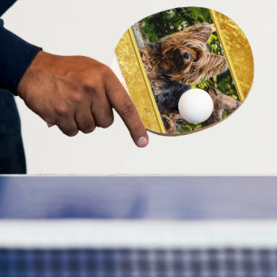 Raquette De Ping Pong Conception douce adorable de feuille d'or de