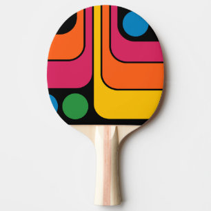 Raquette De Ping Pong Conception géométrique de style rétro années 70 Mo