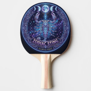 Raquette De Ping Pong Conception graphique céleste du zodiaque Scorpion