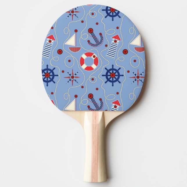 Raquette De Ping Pong Conception nautique de patchwork (Devant)