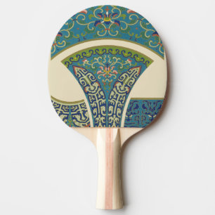 Raquette De Ping Pong Conceptions bleues d'Oriental avec les visages de