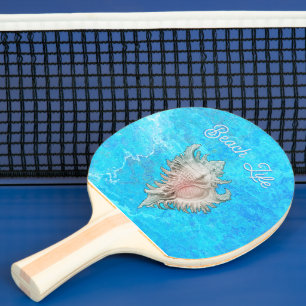 Raquette De Ping Pong Conch Shell "Beach Life"