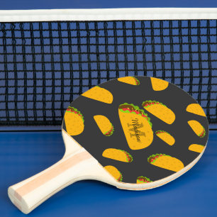 Raquette De Ping Pong Cool et amusant yummy taco motif Monogramme