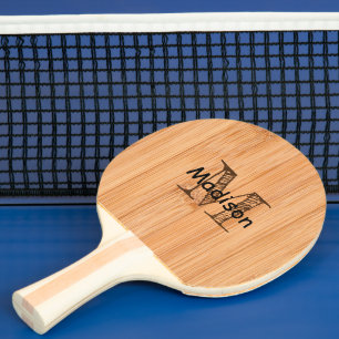 Raquette De Ping Pong Cool imprimé bois de bambou brun clair Monogramme