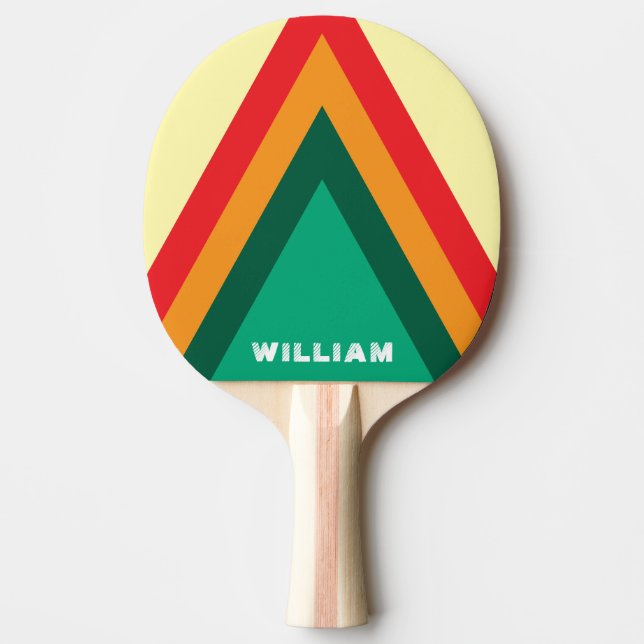 Raquette De Ping Pong Cool Stylish Retro Stripes Ping Pong Personnalisé (Devant)