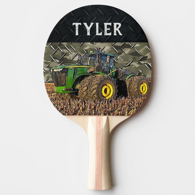 Raquette De Ping Pong Cool Tractor Farm Equipment Name Camo (Devant)