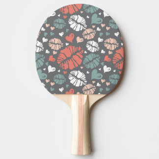 Raquette De Ping Pong Copie de baiser et motif de coeur