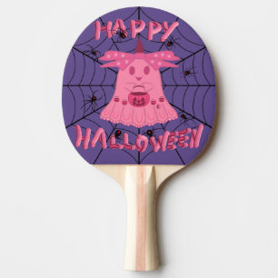 Raquette De Ping Pong Coquette Rose Fantôme Joyeux Halloween Art Numériq