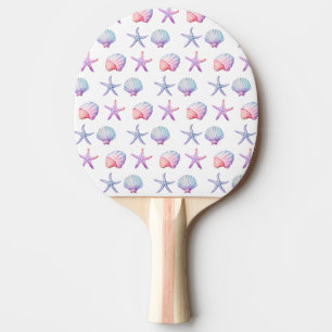 Raquette De Ping Pong Coquillage à l'aquarelle pastel