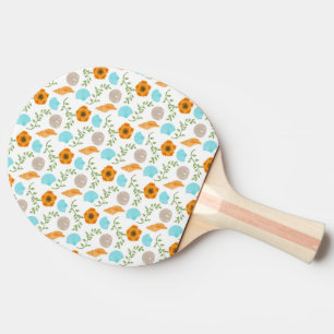 Raquette De Ping Pong Coquillages Escargot de mer Fleur orange Feuilles