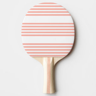 Raquette De Ping Pong Corail et blanc cinq bandes motif