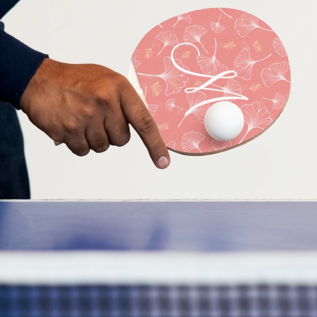 Raquette De Ping Pong Coral Ginkgo Monogramme Ping Paddles (Insitu)