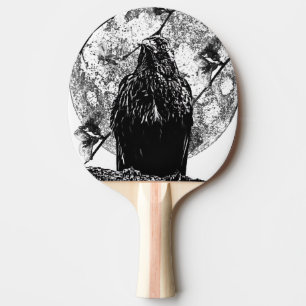 Raquette De Ping Pong Corbeau et lune Nevermore