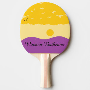 Raquette De Ping Pong Coucher de soleil avec Purple Hills :