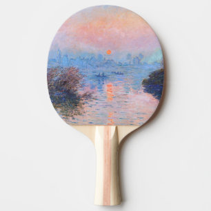 Raquette De Ping Pong Coucher de soleil sur la Seine Claude Monet