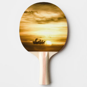Raquette De Ping Pong Coucher De Soleil Sur L'Océan Pacifique