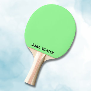 Raquette De Ping Pong Couleur de menthe néon   Script personnalisé noir 