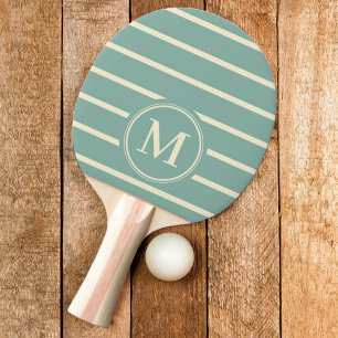 Raquette De Ping Pong Couleur de récif aqua rayé Monogramme