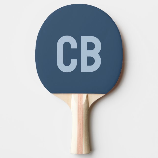 Raquette De Ping Pong Couleur de tendance Sérieux Bleu Ping Paddle (Devant)