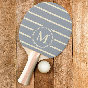 Raquette de Ping Pong couleur gris colombe rayée M