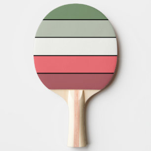 Raquette De Ping Pong Couleur Rouge Blanc Vert Noël Sur Papier Texté