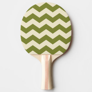 Raquette De Ping Pong Couleur verte sauge à rayures zigzag