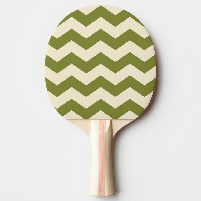 Raquette De Ping Pong Couleur verte sauge à rayures zigzag (Devant)