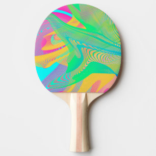 Raquette De Ping Pong COULEURS FLUO - Art Fractal -