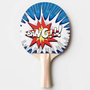 Raquette De Ping Pong Coup personnalisé par explosion comique d'étoile