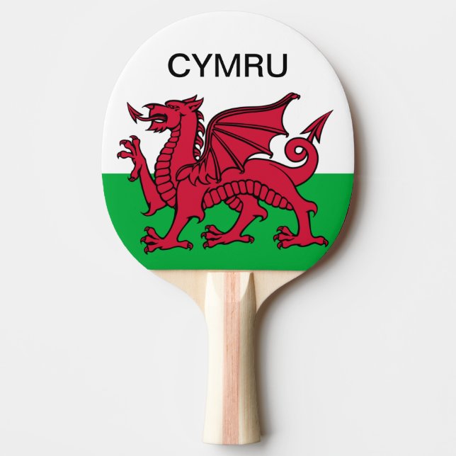 Raquette De Ping Pong Coupe du monde du drapeau de Galles 2022 Dragon ro (Devant)