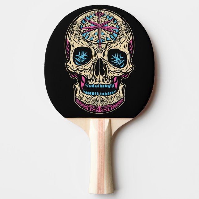 Raquette De Ping Pong Crâne à sucre Dia De Los Muertos (Devant)