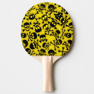 Raquette De Ping Pong Crâne et motif d'os croisés