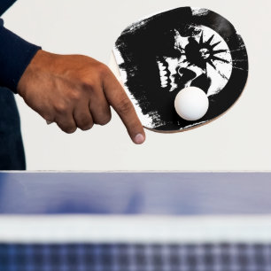 Raquette De Ping Pong Crâne noir et blanc