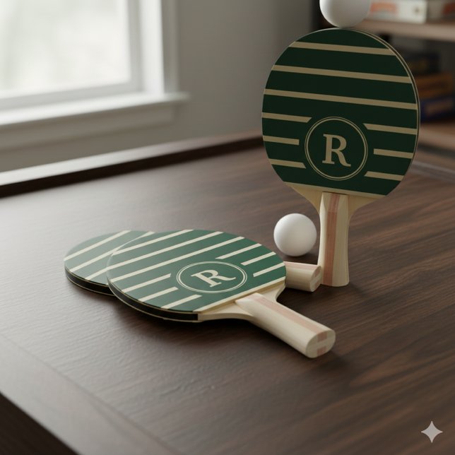 Raquette De Ping Pong Create Your Own Custom Name Monogram Design (Créateur téléchargé)