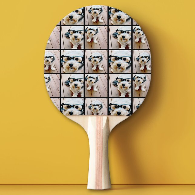 Raquette De Ping Pong Créer un collage photo personnalisé avec 4 photos (Custom Pink Pong Paddle)