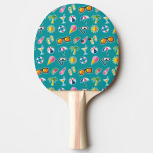 Raquette De Ping Pong Créez votre propre monogramme côtier Teal de mot