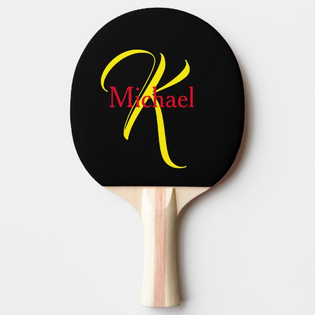 Raquette De Ping Pong Créez votre propre monogramme personnalisé (Devant)