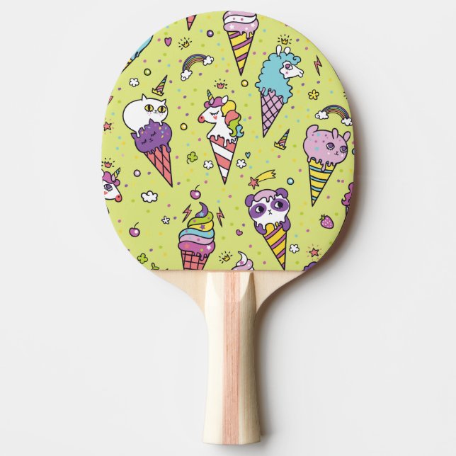 Raquette De Ping Pong Crème glacée Pop Cute : Motif animal (Devant)