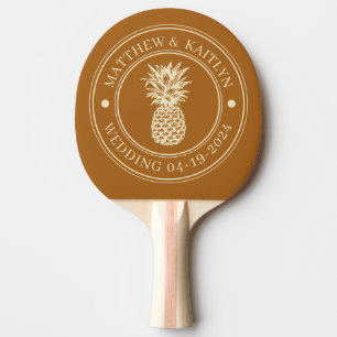 Raquette De Ping Pong Crête de mariage à l'ananas et au pin de sable brû