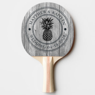 Raquette De Ping Pong Crête de mariage et nom de l'ananas gris foncé pat