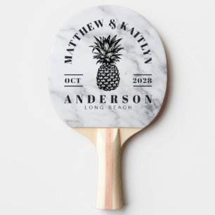 Raquette De Ping Pong Crête de mariage moderne propre blanche tropicale
