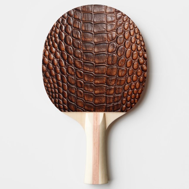 Raquette De Ping Pong Crocodile Brown Alligator Peau Faux Cuir Imprimer (Devant)