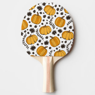 Raquette De Ping Pong Croquis citrouilles : motif sans couture dessiné à