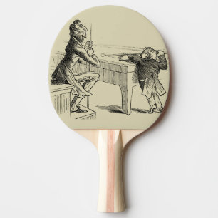 Raquette De Ping Pong Croquis de crayon de deux hommes jouant la piscine