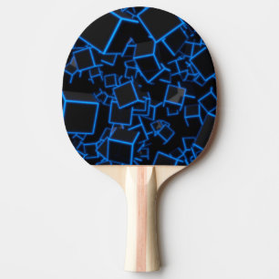 Raquette De Ping Pong Cubes bleus Abstraits