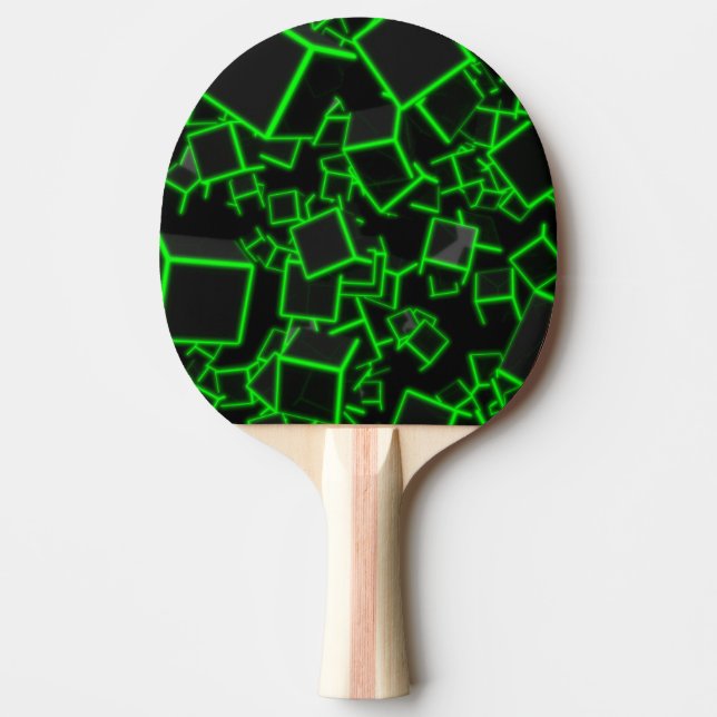Raquette De Ping Pong Cubes verts Abstraits (Devant)