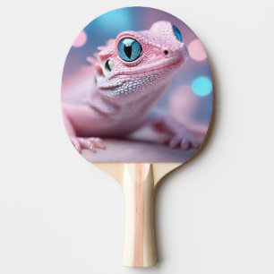 Raquette De Ping Pong Cuisine Petit Lézard Rose aux Grands Yeux Bleus