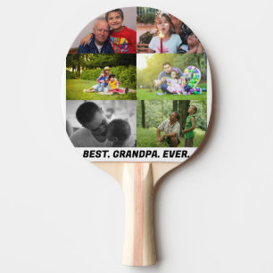 Raquette De Ping Pong Custom Best grand-père ever 6 photo collage