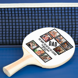 Raquette De Ping Pong Custom Funny Fête des pères Papa cadeau 8 Photo Co