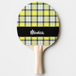 Raquette De Ping Pong Custom name yellow plaid